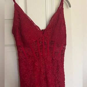 Scarlet red prom dress, size 1